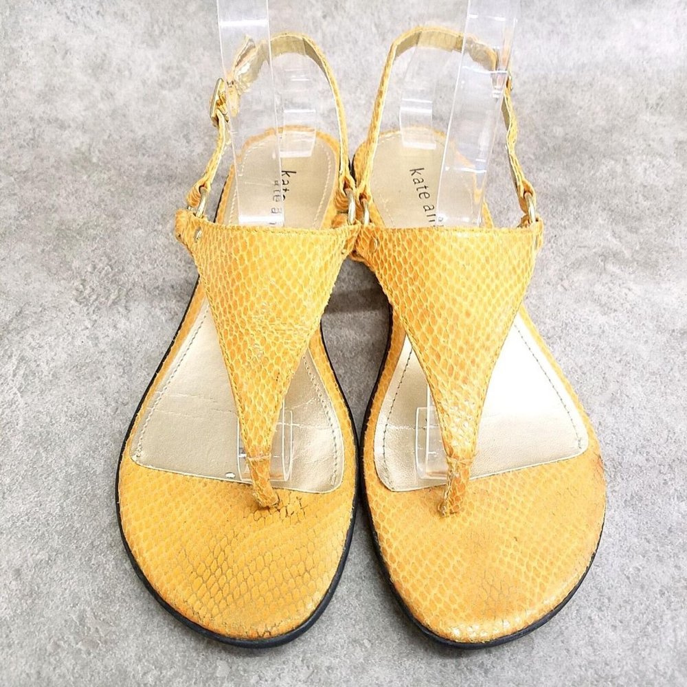 Kate Ann Womens  024-6039 Size 6.5 Yellow  Thong Slingback Sandals - Picture 2 of 10